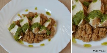 Pesto chicken with amaranth
